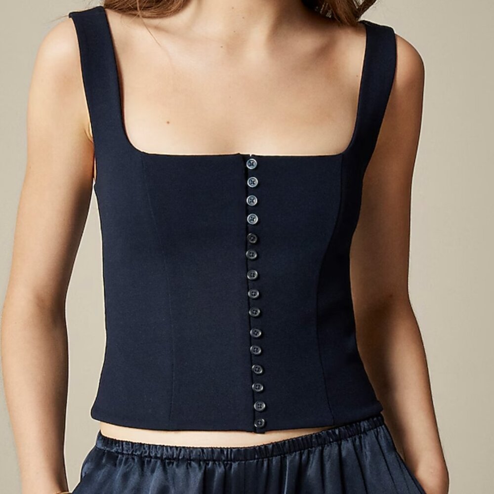 J crew Corset top in stretch ponte NWT